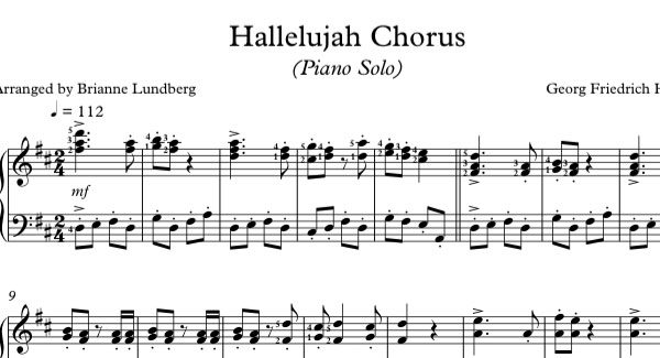 Hallelujah Chorus (Piano Solo) Sheet Music | Musical Bri